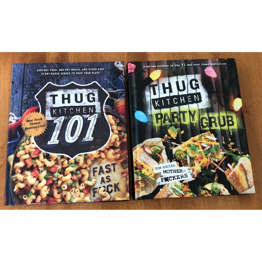 Thug Kitchen Cookbooks Lot of 2 Books Party Grub & 101 Plant Based Vegetarian